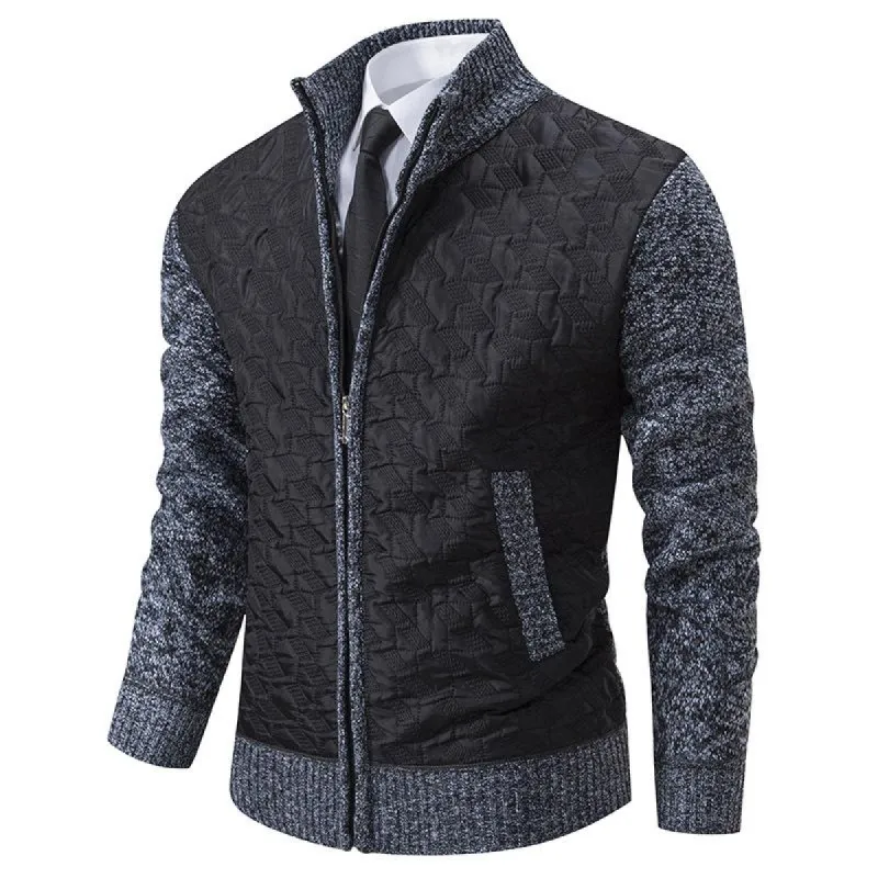 Men's Casual Stand Collar Zipper Warm Knitted Cardigan 12863260F sold by Manly