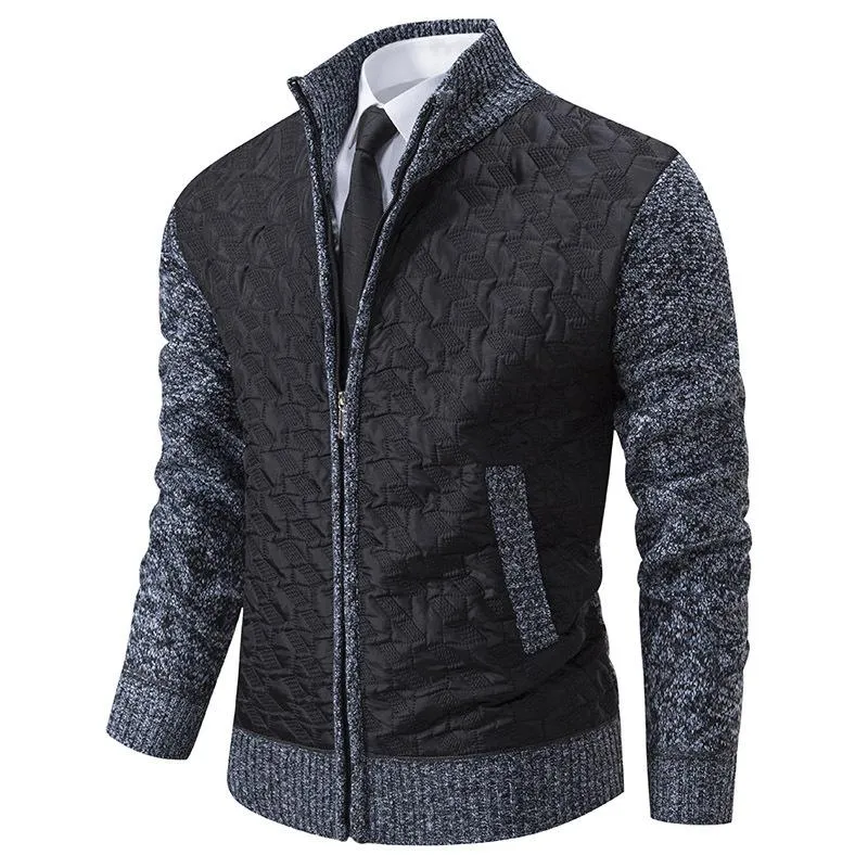 Men's Casual Stand Collar Zipper Warm Knitted Cardigan 12863260F sold by Manly