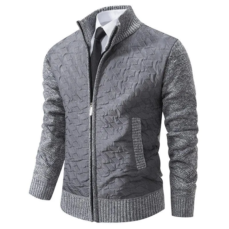 Men's Casual Stand Collar Zipper Warm Knitted Cardigan 12863260F sold by Manly product image thumbnail 3