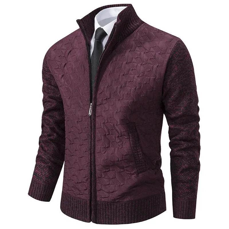 Men's Casual Stand Collar Zipper Warm Knitted Cardigan 12863260F sold by Manly product image thumbnail 4