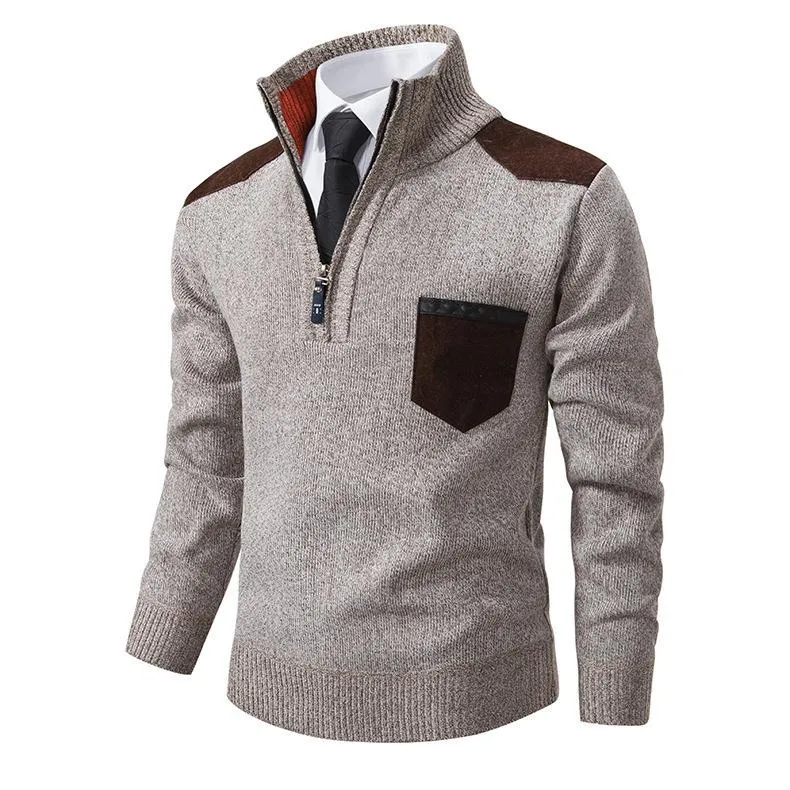 Men's Stand Collar Pullover Warm Sweater 04373875F sold by Manly