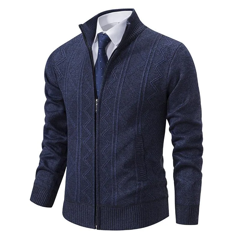Men's Zipper Stand Collar Casual Knit Cardigan 97979715F sold by Manly product image thumbnail 4