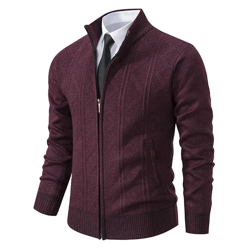 Men's Zipper Stand Collar Casual Knit Cardigan 97979715F sold by Manly product image thumbnail 3