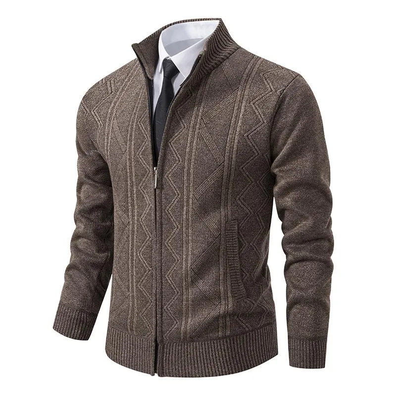 Men's Zipper Stand Collar Casual Knit Cardigan 97979715F sold by Manly product image thumbnail 5