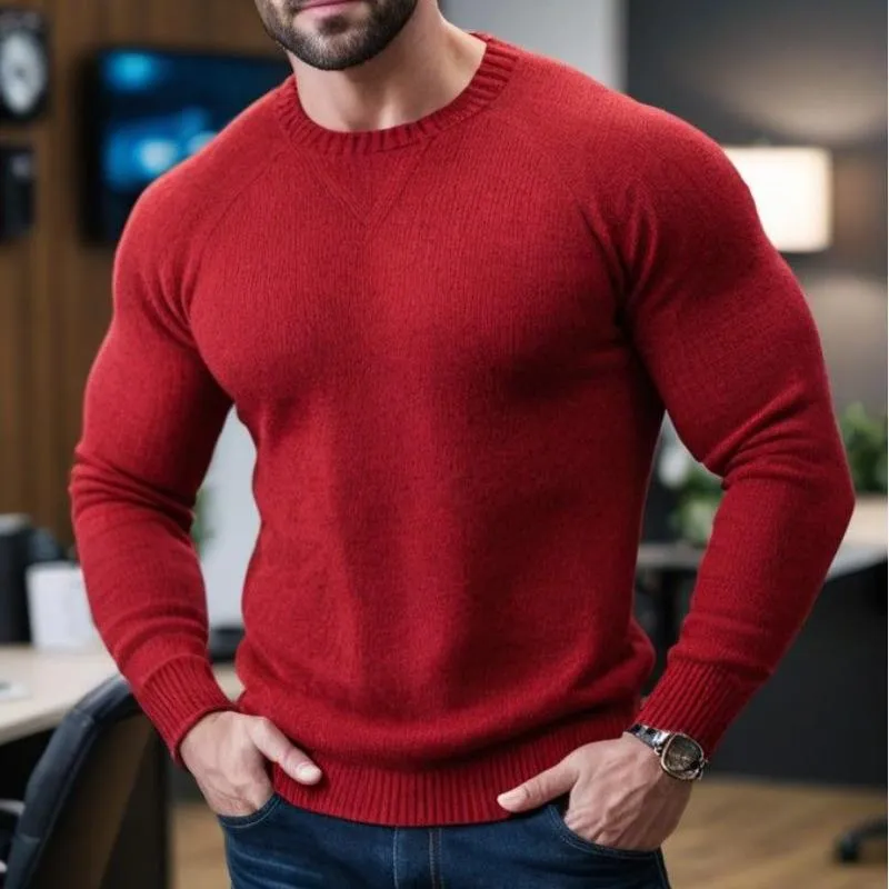 Men's Classic Comfort Slim Fit Crew Neck Long Sleeve Sweater 61753983K sold by Manly product image thumbnail 2
