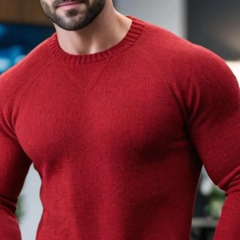 Men's Classic Comfort Slim Fit Crew Neck Long Sleeve Sweater 61753983K sold by Manly product image thumbnail 3