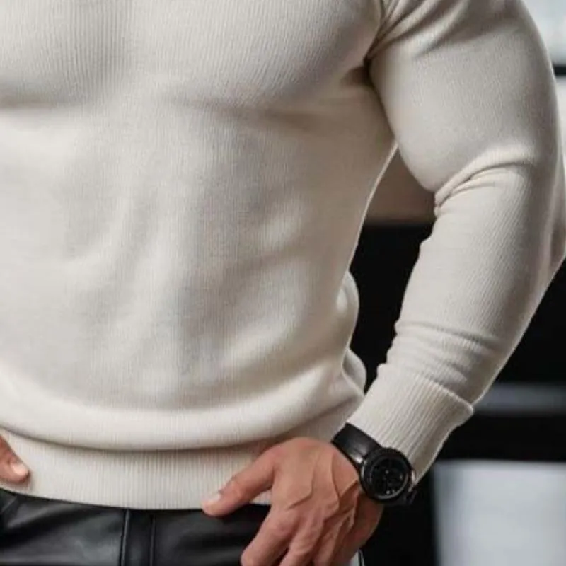 Men's Classic Comfortable Slim Fit Patchwork Color V-neck Long-sleeved Sweater 04369604K sold by Manly product image thumbnail 4