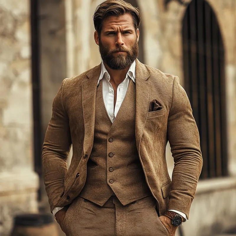 Men's Classic Casual Comfortable Slim Fit Multi-pocket Button Knitted Blazer 07869083K sold by Manly product image thumbnail 2