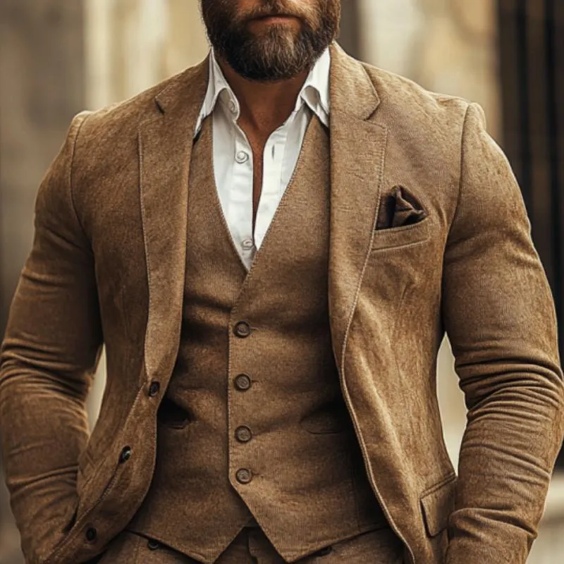 Men's Classic Casual Comfortable Slim Fit Multi-pocket Button Knitted Blazer 07869083K sold by Manly product image thumbnail 3