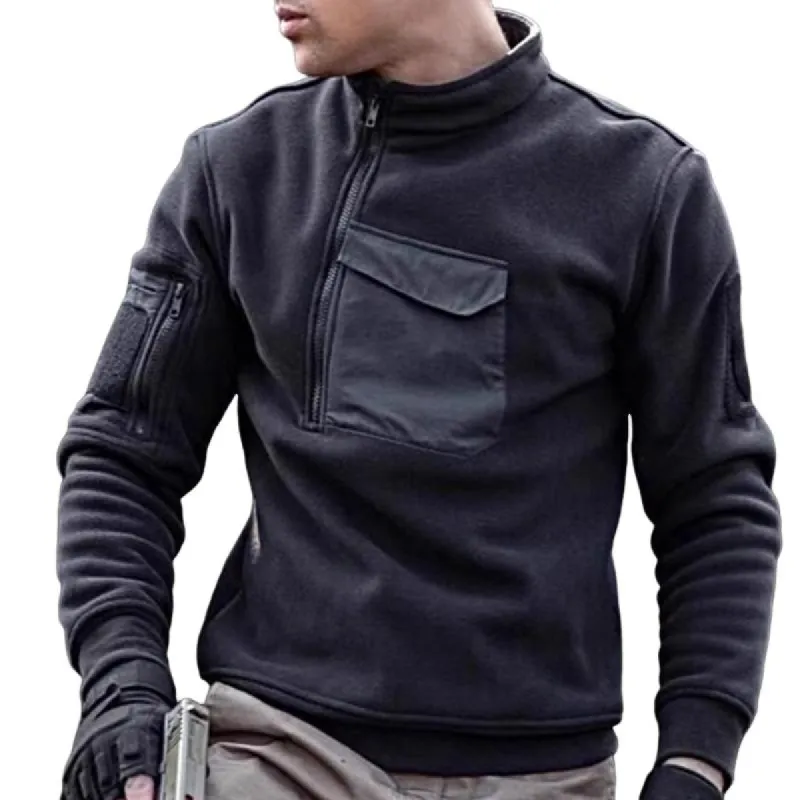 Men's Retro Casual Solid Color Fleece Outdoor Sweater Jacket 32253876TO sold by Manly