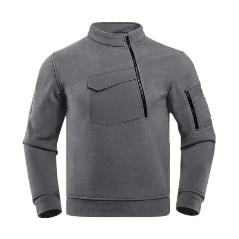 Men's Retro Casual Solid Color Fleece Outdoor Sweater Jacket 32253876TO sold by Manly product image thumbnail 4