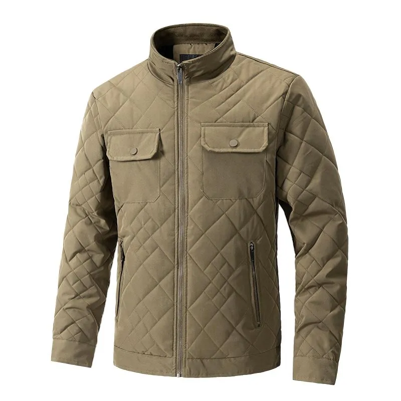 Men's Casual Stand Collar Quilted Jacket 25470102F sold by Manly
