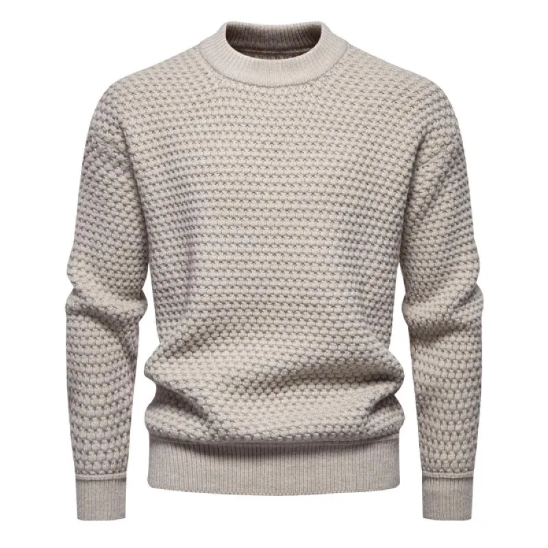 Men's Simple Round Neck Pullover Bottoming Sweater 79891558F sold by Manly
