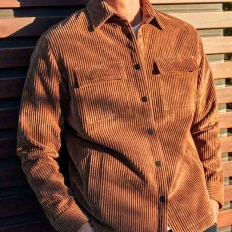 Men's Vintage Classic Casual Multi-Pocket Corduroy Shirt 00583857K sold by Manly product image thumbnail 2