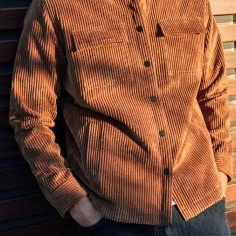 Men's Vintage Classic Casual Multi-Pocket Corduroy Shirt 00583857K sold by Manly product image thumbnail 4