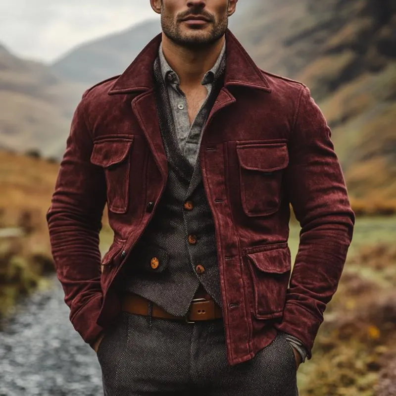 Men's Vintage Red Lapel Jacket 94926043F sold by Manly product image thumbnail 2