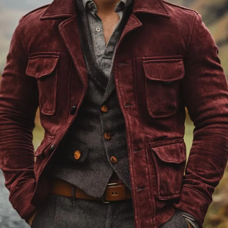 Men's Vintage Red Lapel Jacket 94926043F sold by Manly product image thumbnail 3