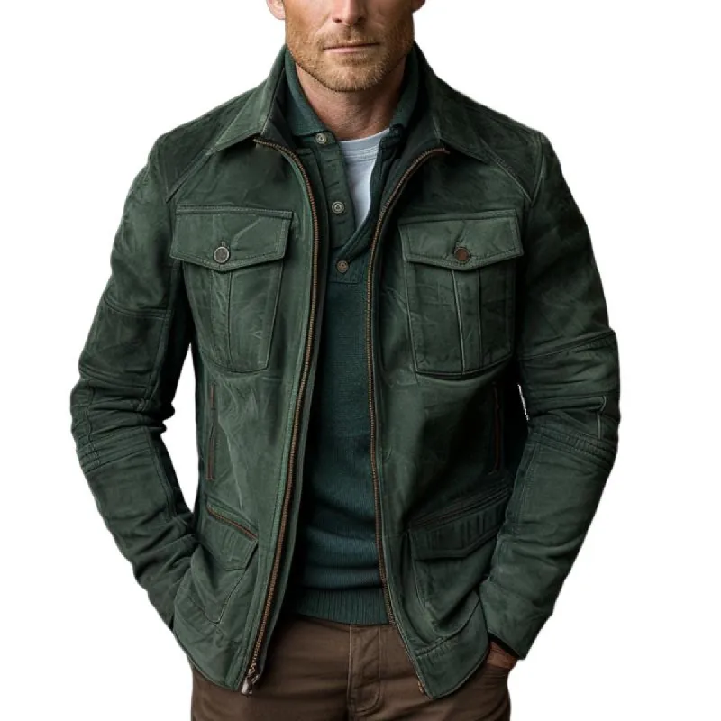 Men's Lapel Suede Jacket 88159020F sold by Manly