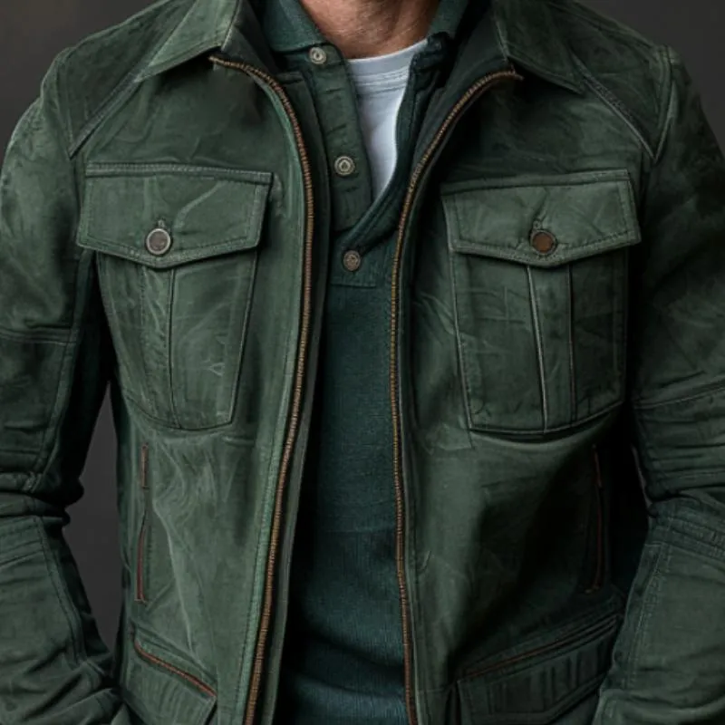 Men's Lapel Suede Jacket 88159020F sold by Manly product image thumbnail 3