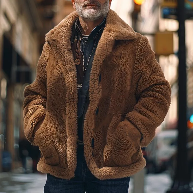 Men's Loose Polar Fleece Button Jacket 40443389X sold by Manly product image thumbnail 3