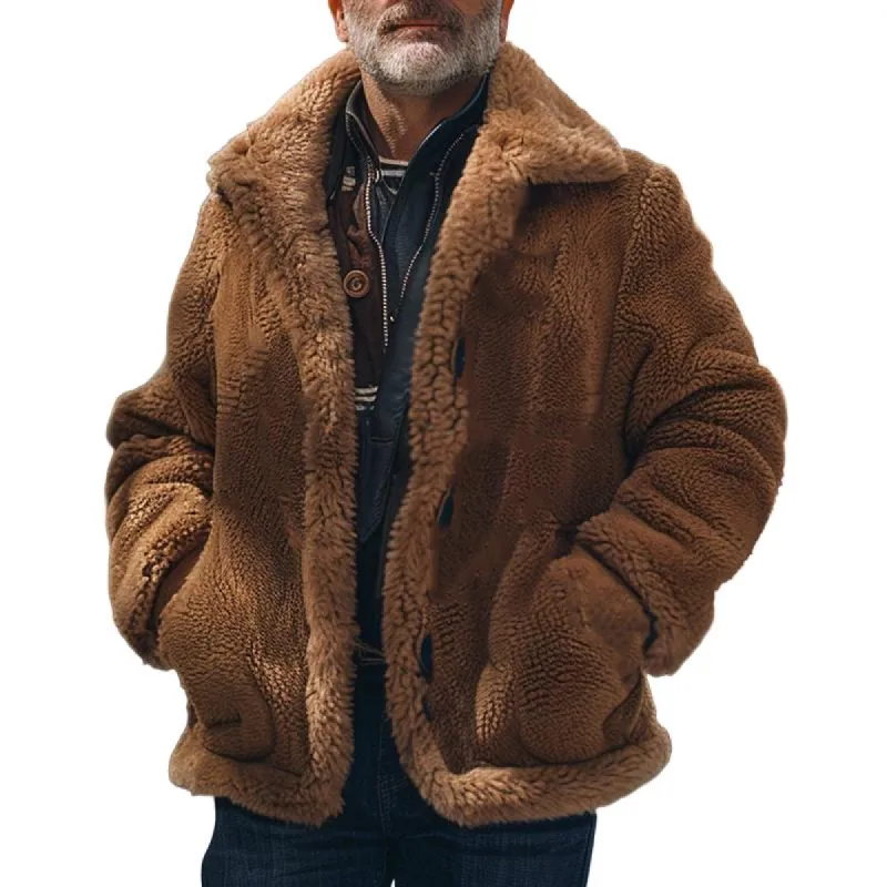 Men's Loose Polar Fleece Button Jacket 40443389X sold by Manly