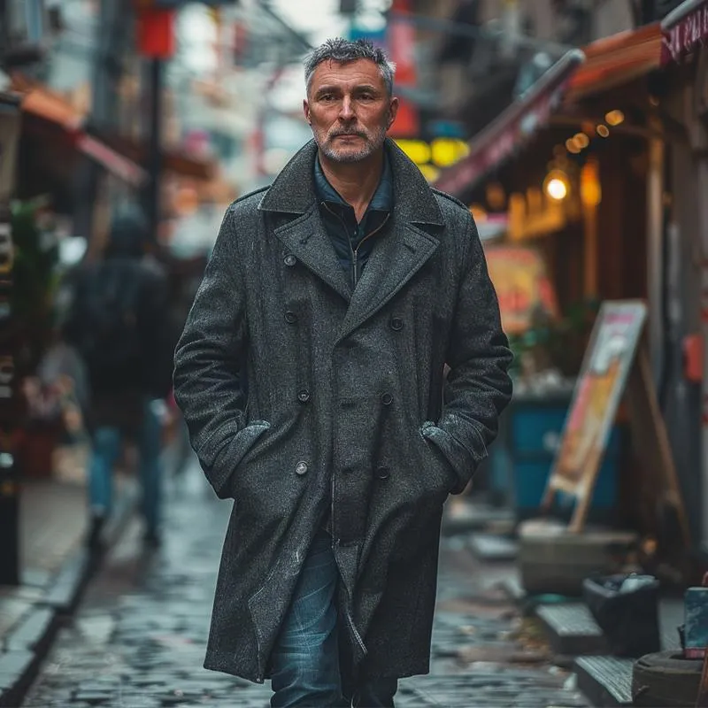 Men's Casual Loose Double-breasted Coat 01253917X sold by Manly product image thumbnail 2