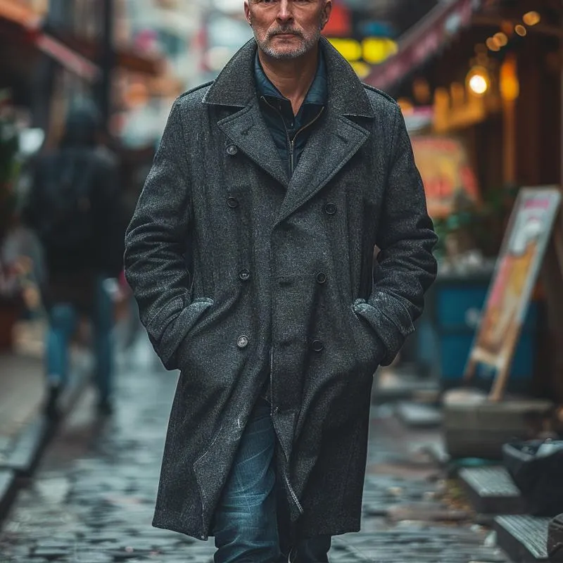 Men's Casual Loose Double-breasted Coat 01253917X sold by Manly product image thumbnail 4