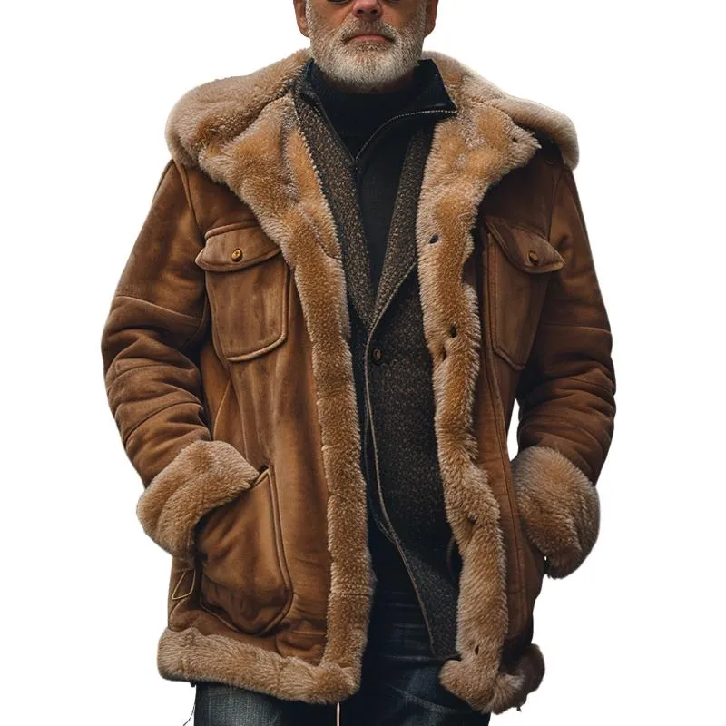 Men's Solid Color Casual Stitching Multi-pocket Coat 49976241X sold by Manly