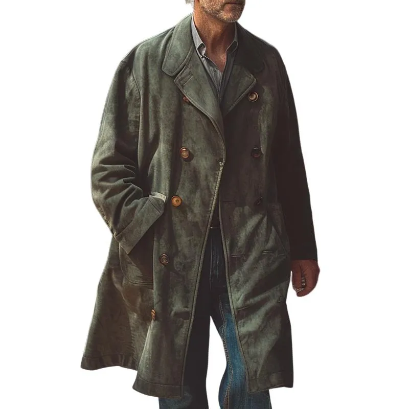 Men's Vintage Suede Double Breasted Trench Coat 47718770X sold by Manly