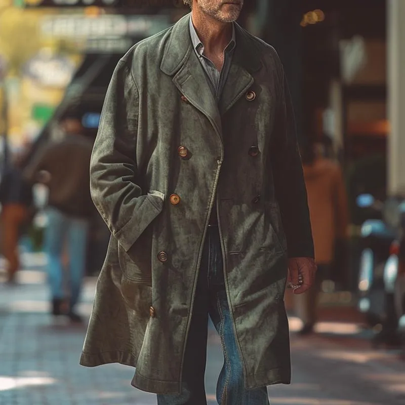 Men's Vintage Suede Double Breasted Trench Coat 47718770X sold by Manly product image thumbnail 4