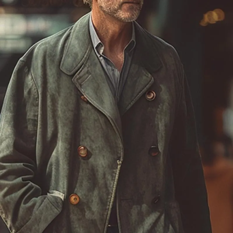 Men's Vintage Suede Double Breasted Trench Coat 47718770X sold by Manly product image thumbnail 3
