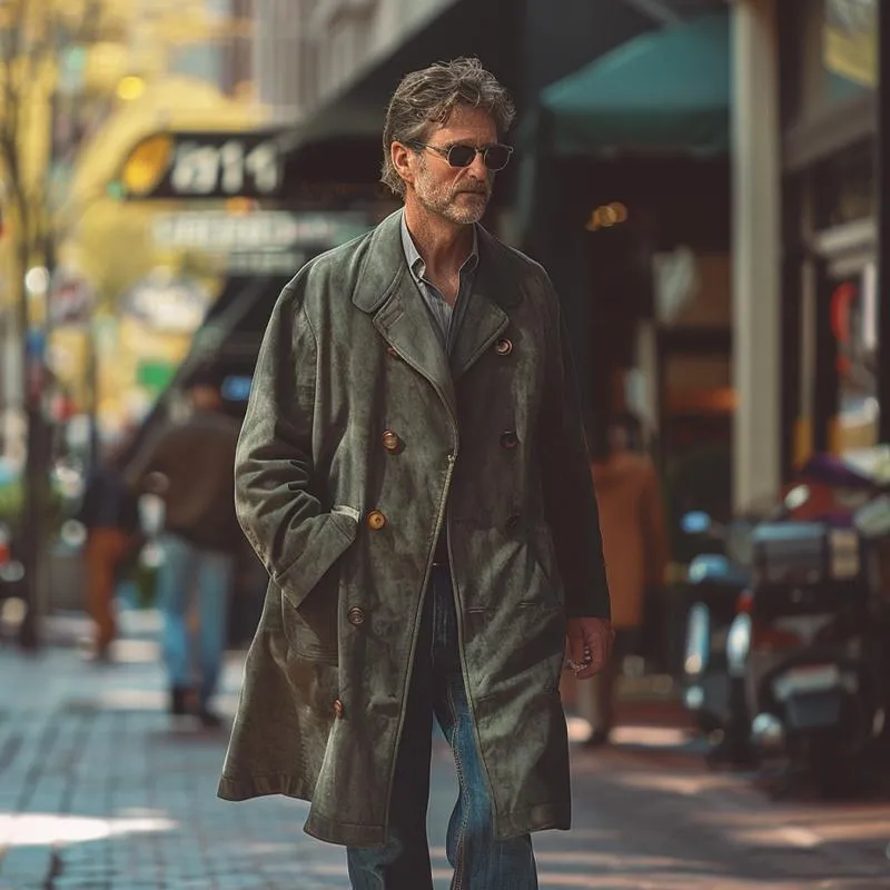 Men's Vintage Suede Double Breasted Trench Coat 47718770X sold by Manly product image thumbnail 2