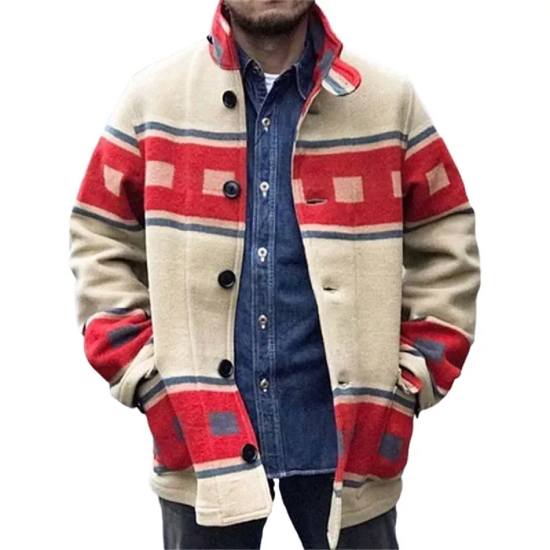 Men's Classic Casual Printed Multi-Pocket Button-Down Jacket 28627440K sold by Manly