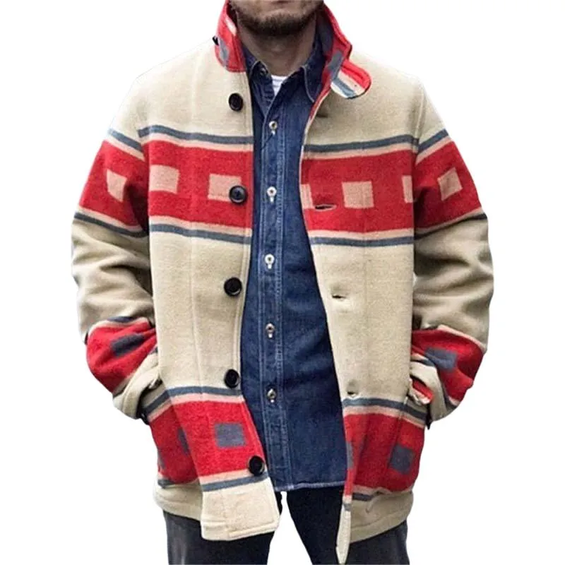 Men's Classic Casual Printed Multi-Pocket Button-Down Jacket 28627440K sold by Manly