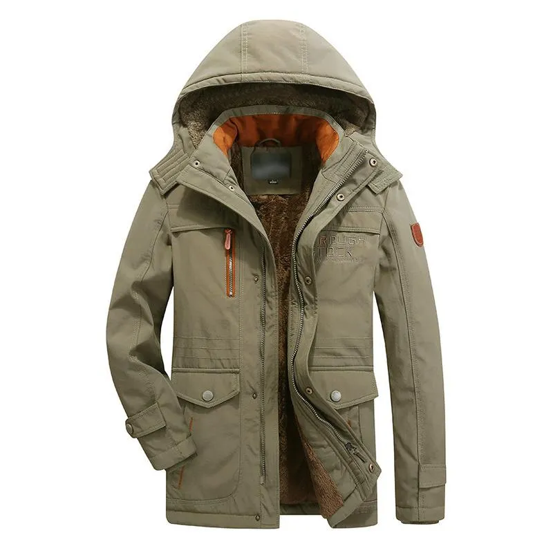 Men's Thickened Mid-Length Hooded Jacket 87547847F sold by Manly product image thumbnail 2
