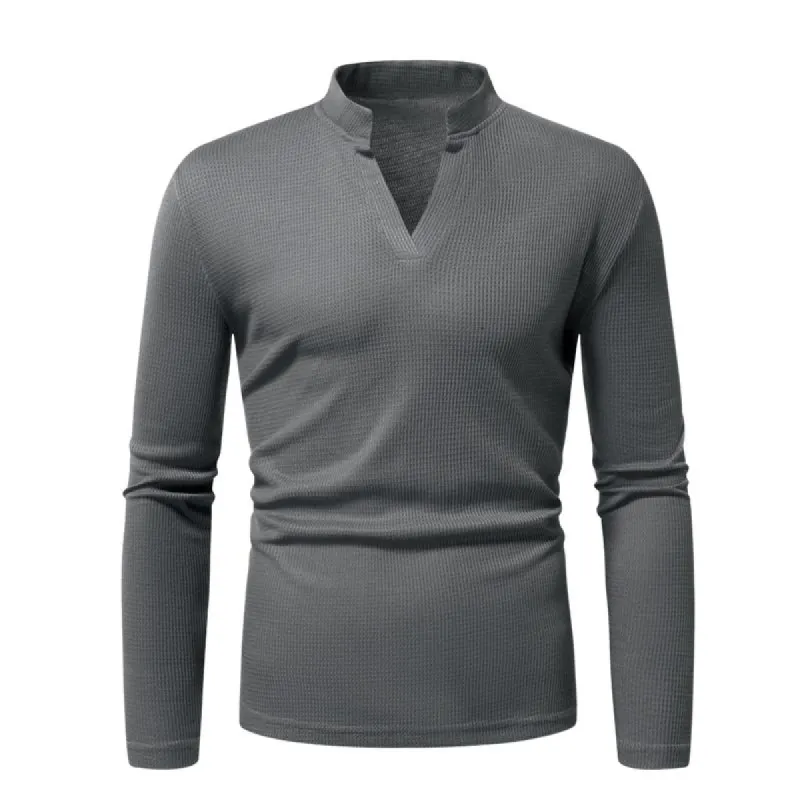 Men's Waffle Long Sleeve Casual Henley Shirt 50671657F sold by Manly