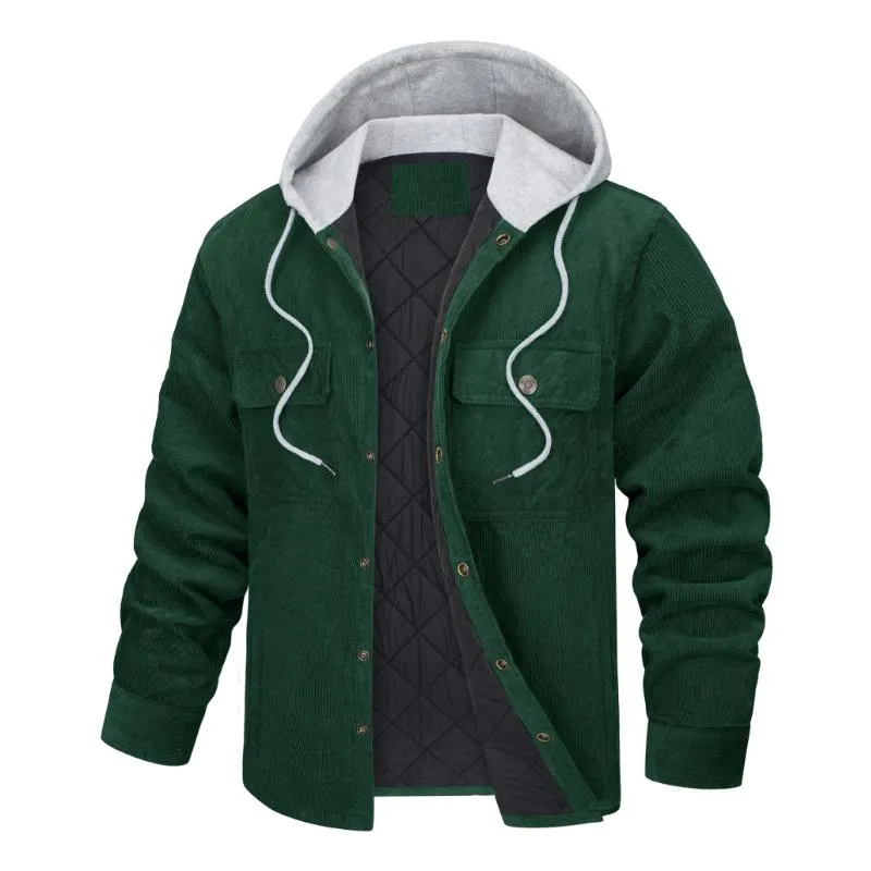 Men's Hooded Corduroy Warm Cotton Jacket 70443252F sold by Manly product image thumbnail 5