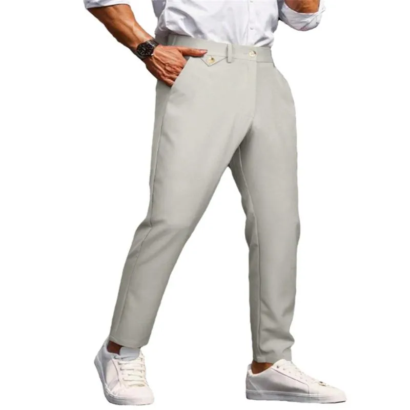 Men's Solid Color Straight Suit Pants 40253265Z sold by Manly product image thumbnail 4