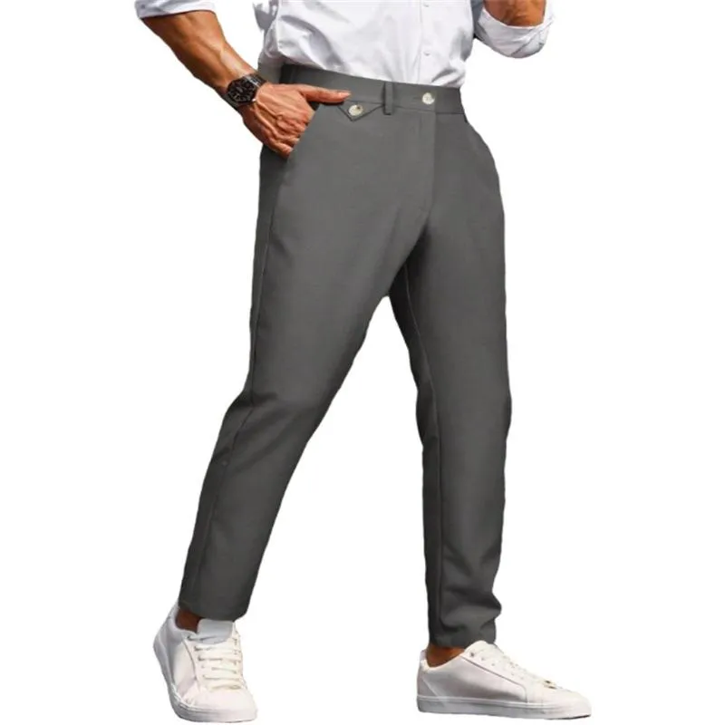 Men's Solid Color Straight Suit Pants 40253265Z sold by Manly product image thumbnail 3