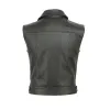 Men's Solid Color Zipper Faux Leather Lapel Vest 07099993U sold by Manly