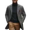 Men's Retro Grey Plaid Print Mid-Length Coat 48524210U sold by Manly