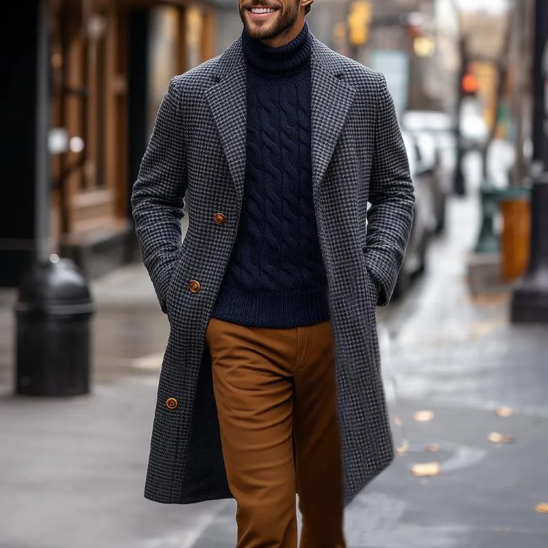 Men's Vintage Plaid Notched Lapel Coat 59898533U sold by Manly product image thumbnail 3