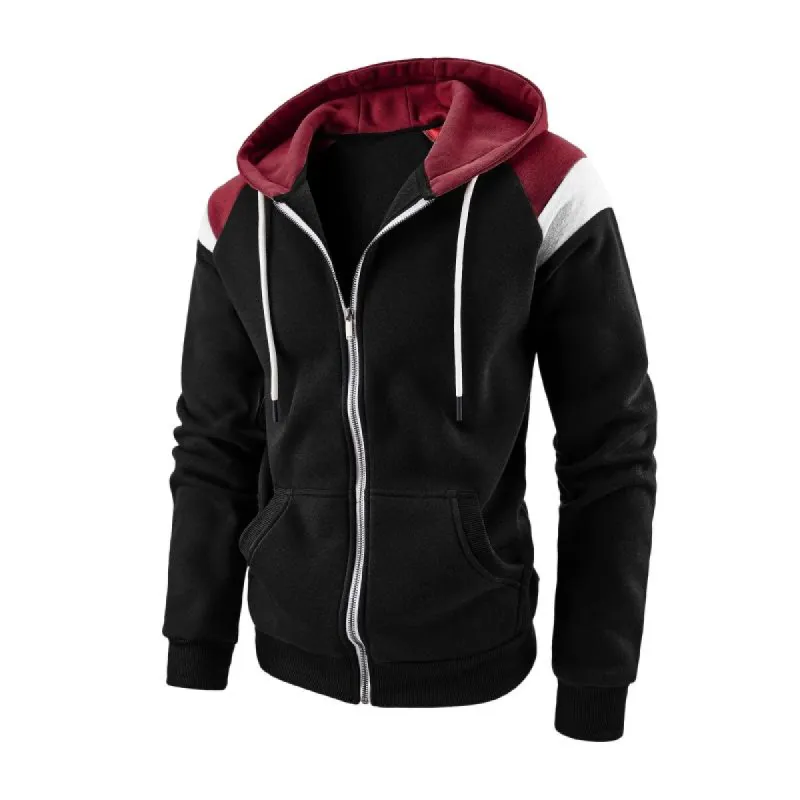 Men's Casual Colorblock Patchwork Loose Sports Hooded Jacket 54583153M sold by Manly