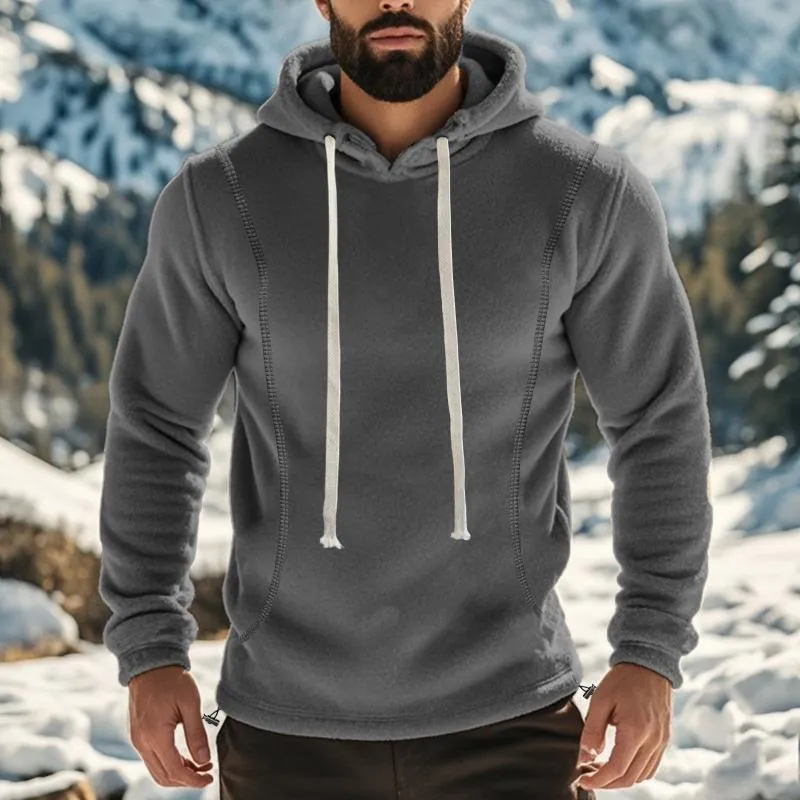 Men's Casual Outdoor Polar Fleece Long Sleeve Pullover Hoodie 67603515M sold by Manly product image thumbnail 2