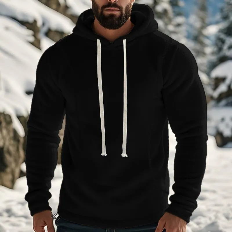 Men's Casual Outdoor Polar Fleece Long Sleeve Pullover Hoodie 67603515M sold by Manly product image thumbnail 4