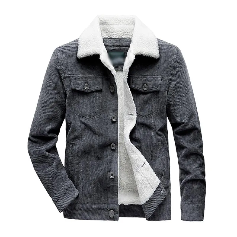 Men's Vintage Corduroy Lambswool Thick Warm Slim Jacket 15371398M sold by Manly