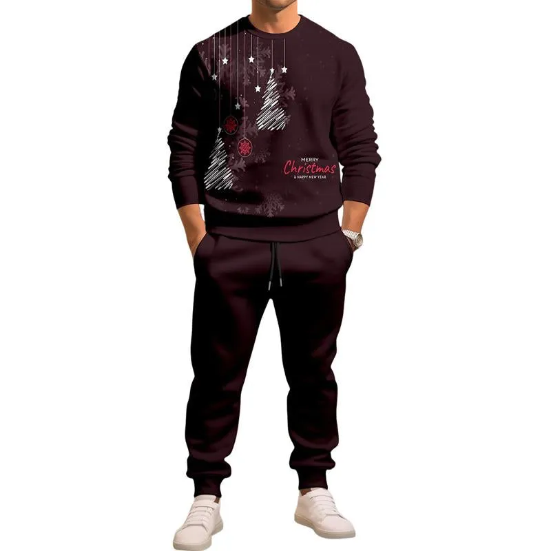 Men's Christmas Print Long Sleeve Trousers Two-Piece Set 57144572X sold by Manly product image thumbnail 4