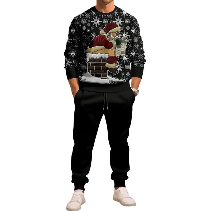 Men's Christmas Print Long Sleeve Trousers Two-Piece Set 57144572X sold by Manly product image thumbnail 3