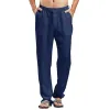 Men's Cotton and Linen Lightweight Elastic Waist Casual Pants 66231540X sold by Manly