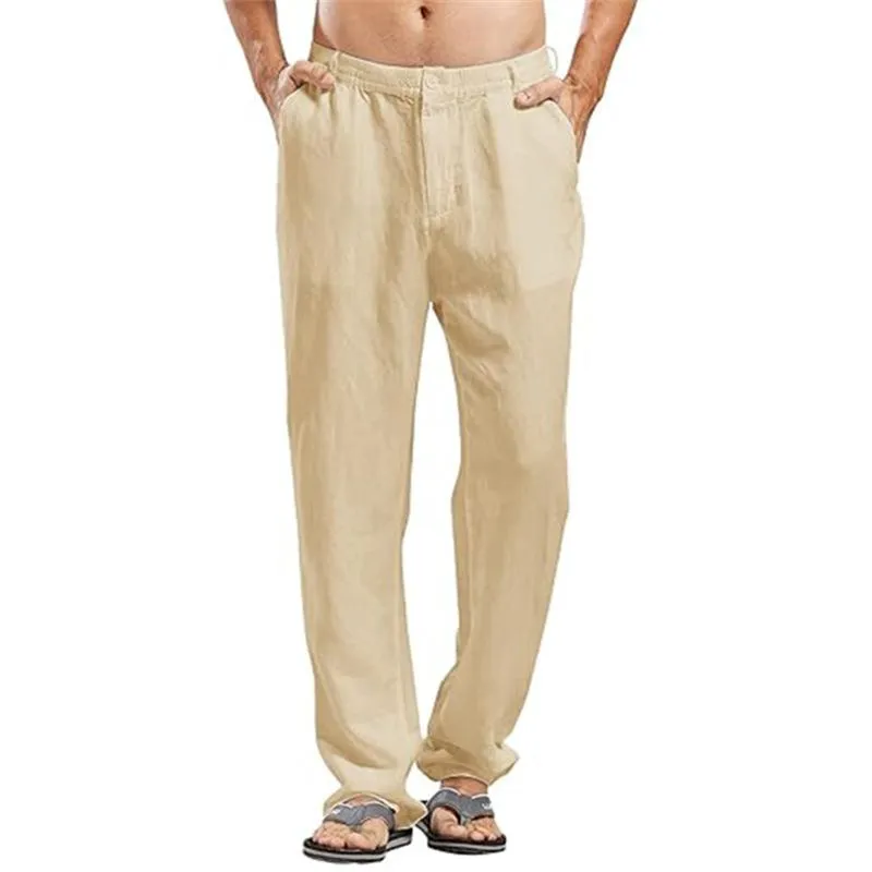 Men's Cotton and Linen Lightweight Elastic Waist Casual Pants 66231540X sold by Manly